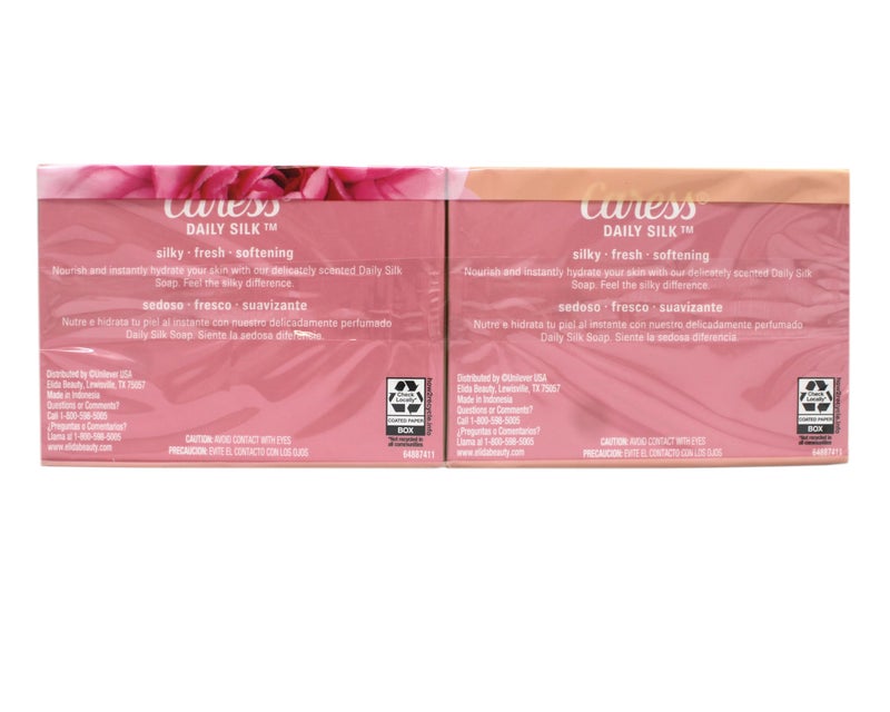 Caress Daily Silk Moisturizing Soap, White Peach & Orange Blossom, 3.75 oz 6 Bars - 2 Pack - Image 5